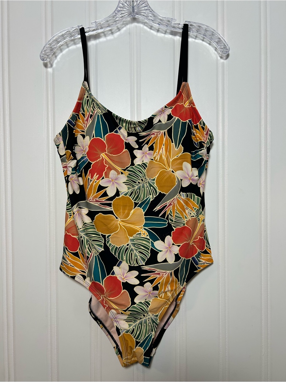 Hurley Paradise Tropical Floral Print one piece bathing suit women’s large
